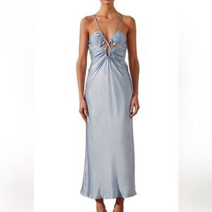 Shona Joy Angelica Keyhole Lace Front Midi dress  10